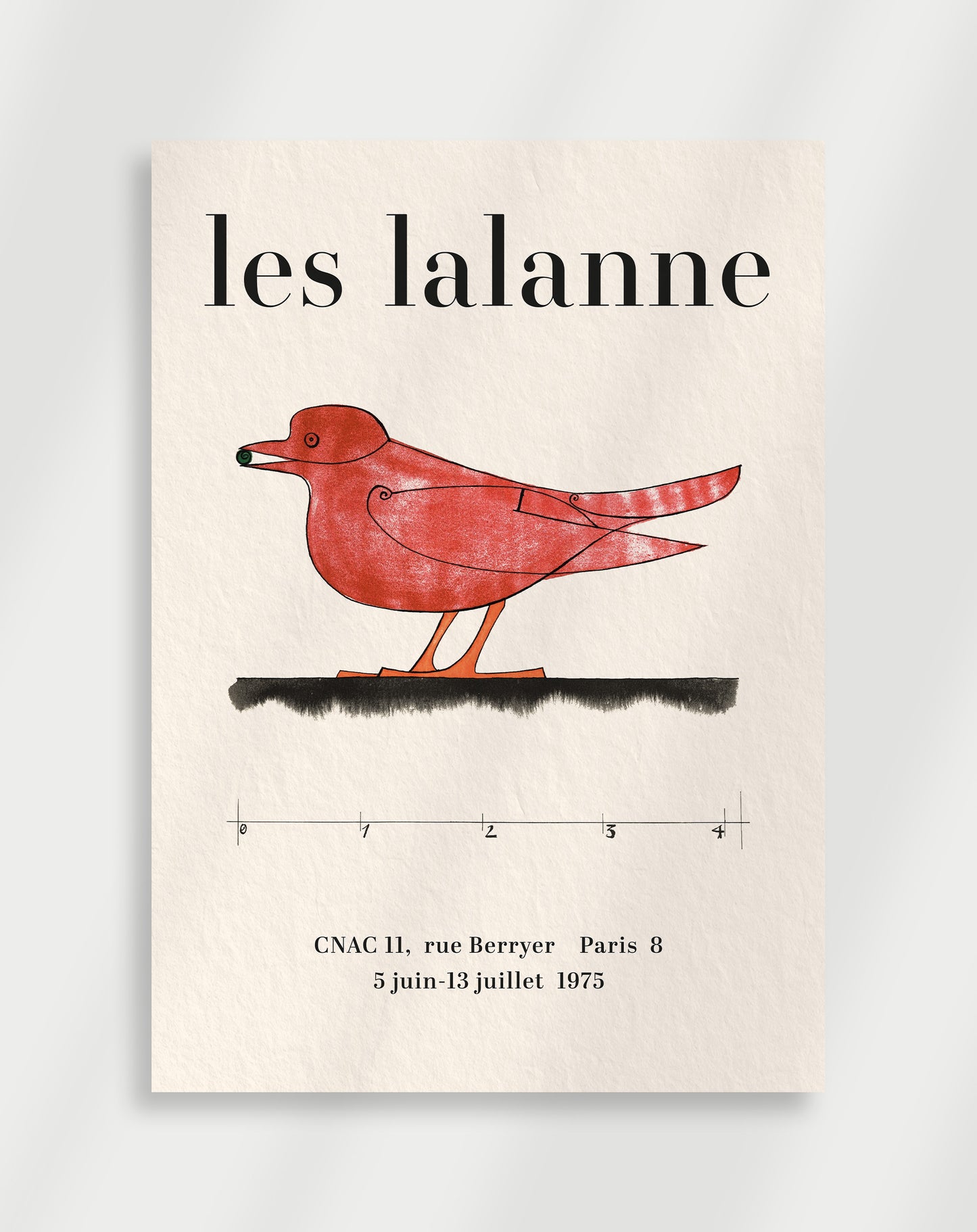 Les lalanne röd fågel Poster