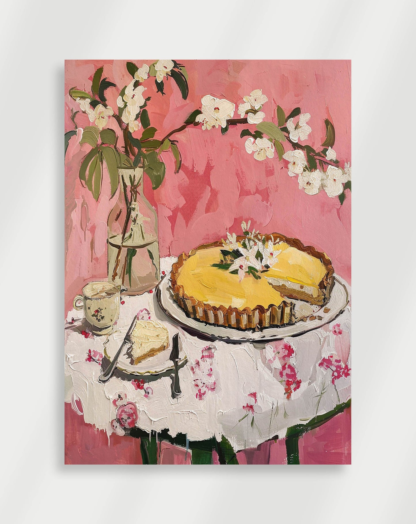 Blommor och tårta Poster