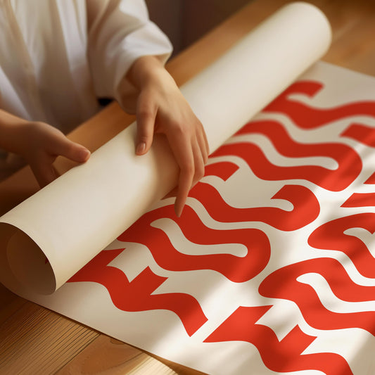 Fokus vit och röd text Poster