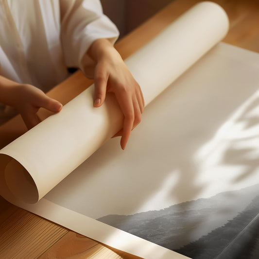 Minimalistisk svart och vit båt Poster