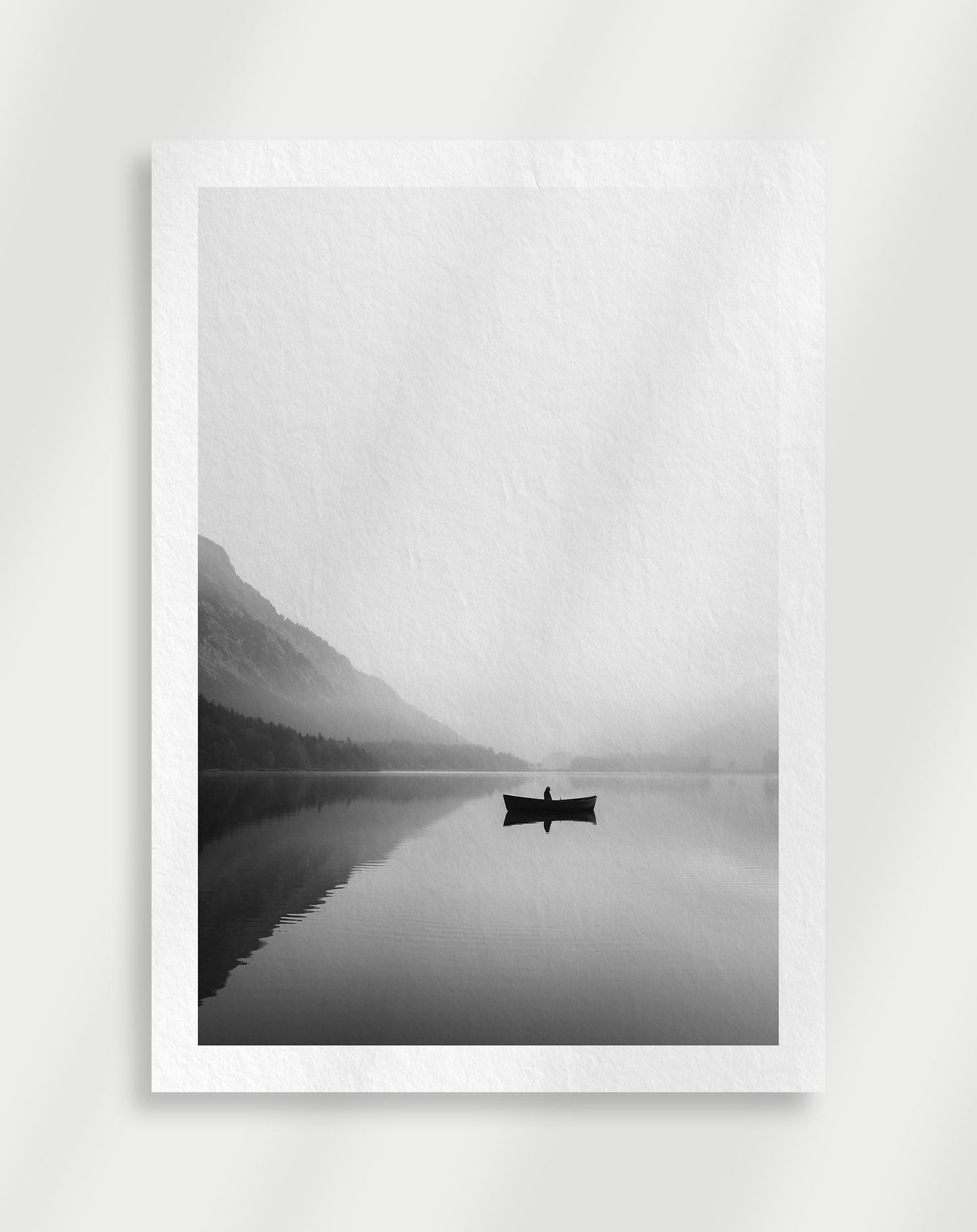 Minimalist Black & White Boat Poster