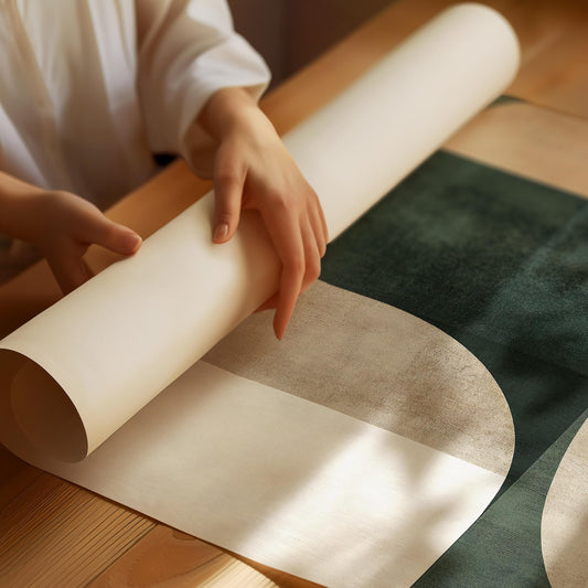 Abstrakt orange och grön Poster