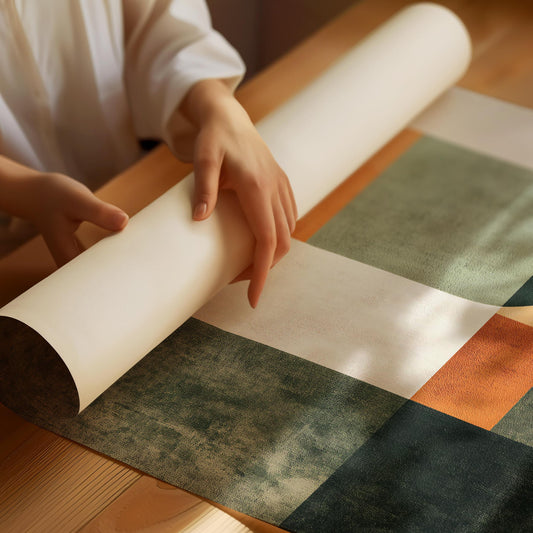 Abstrakt orange och grön Poster