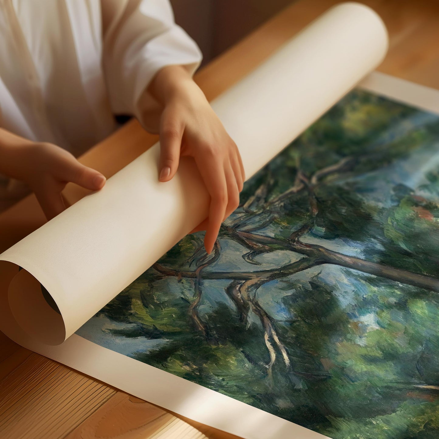 Paul Cézanne "Den stora tallen" Poster