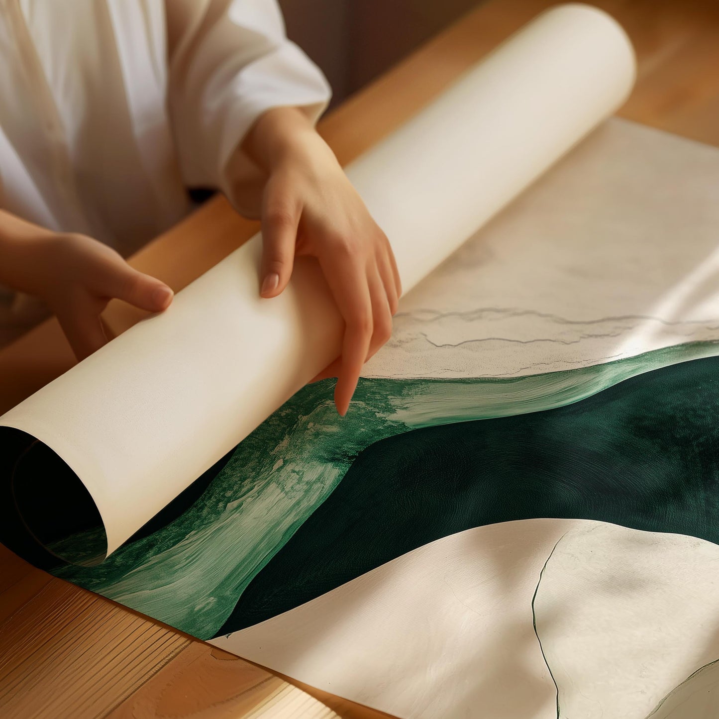 Green Shapes Japani Poster