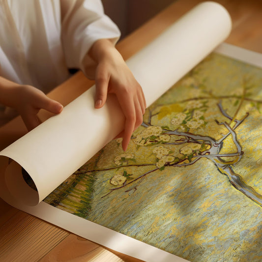 Van Goghs affisch "Litet päronträd i blom"