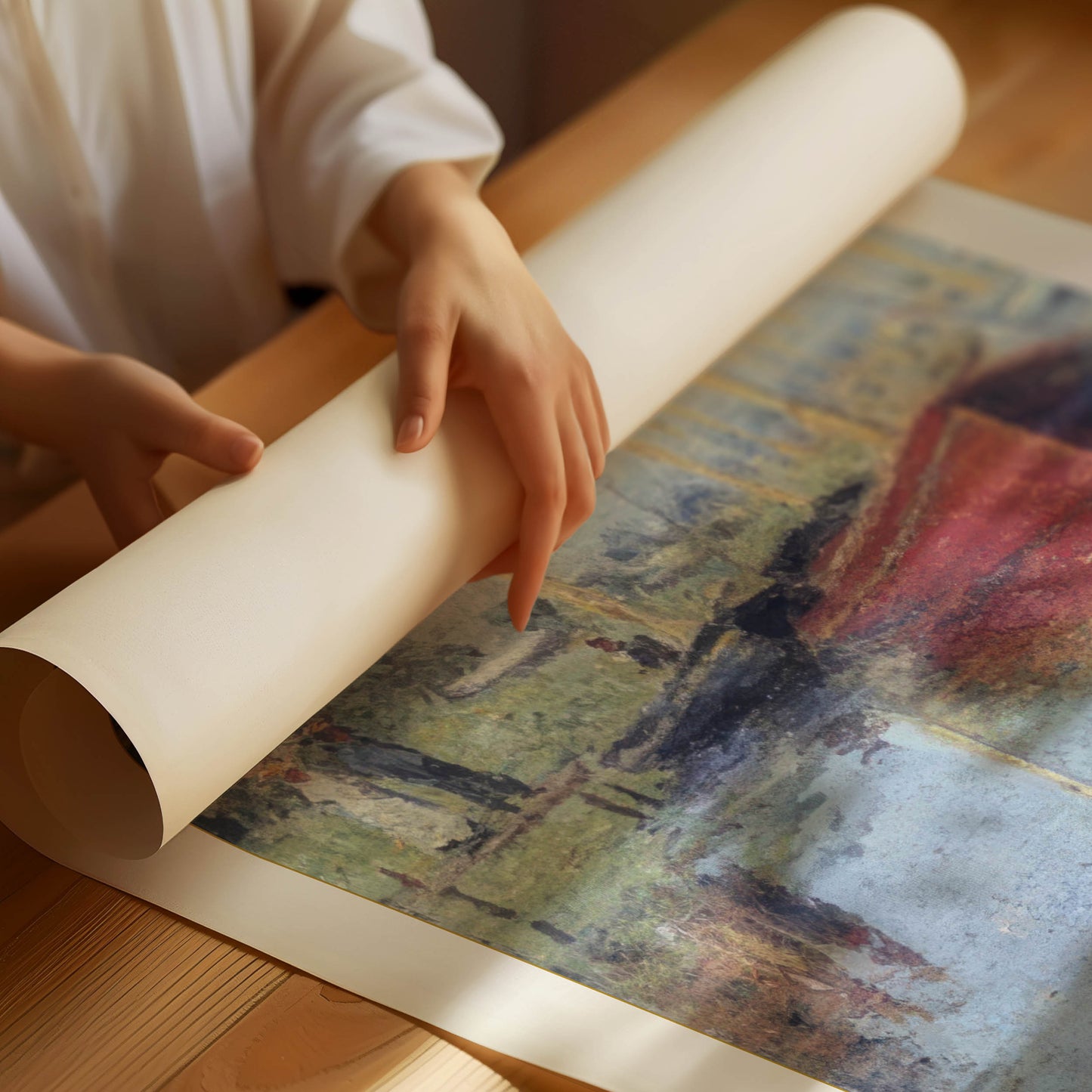 Monet "röda båtar" Poster