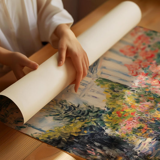 Målning av en trädgård, poster