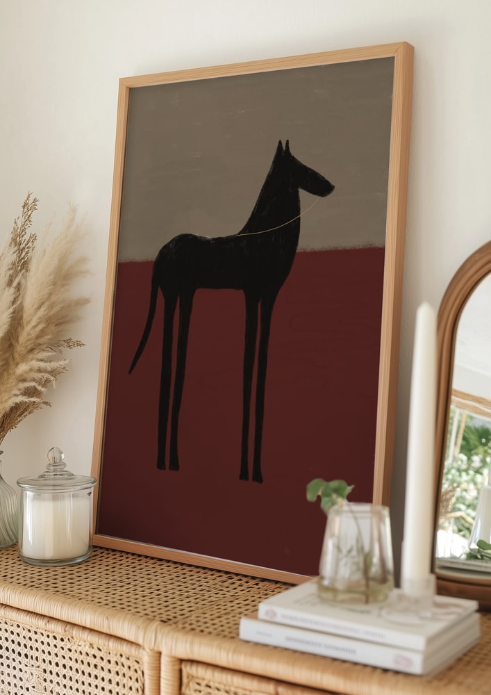 Abstract Black Horse Poster
