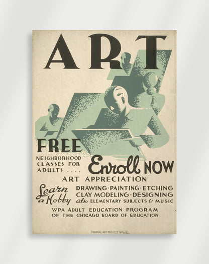 Vintage art classes Poster