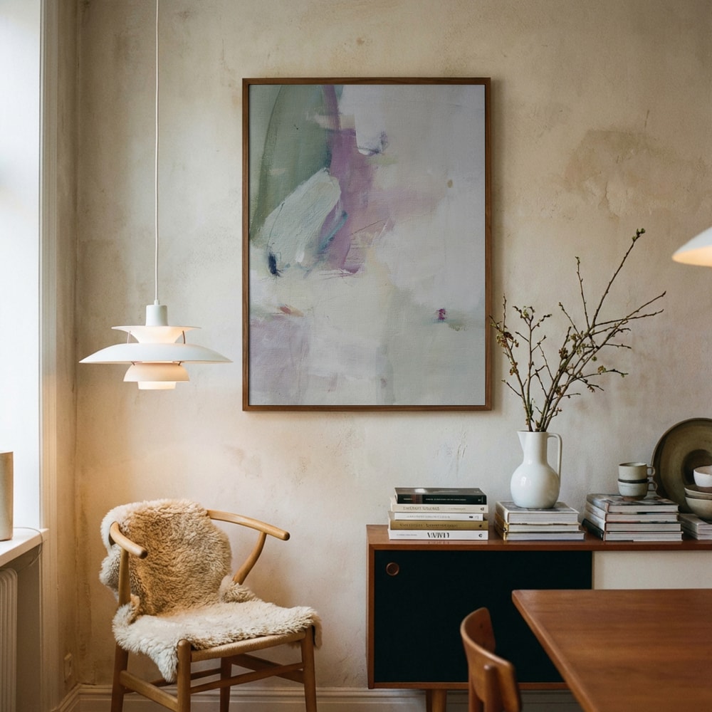 Plakat med blødt, abstrakt sereni-design