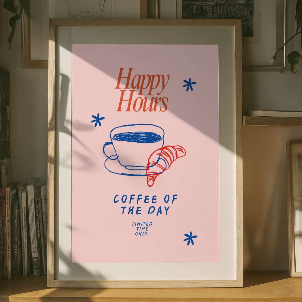 Affiche Happy Hour Café Croissant
