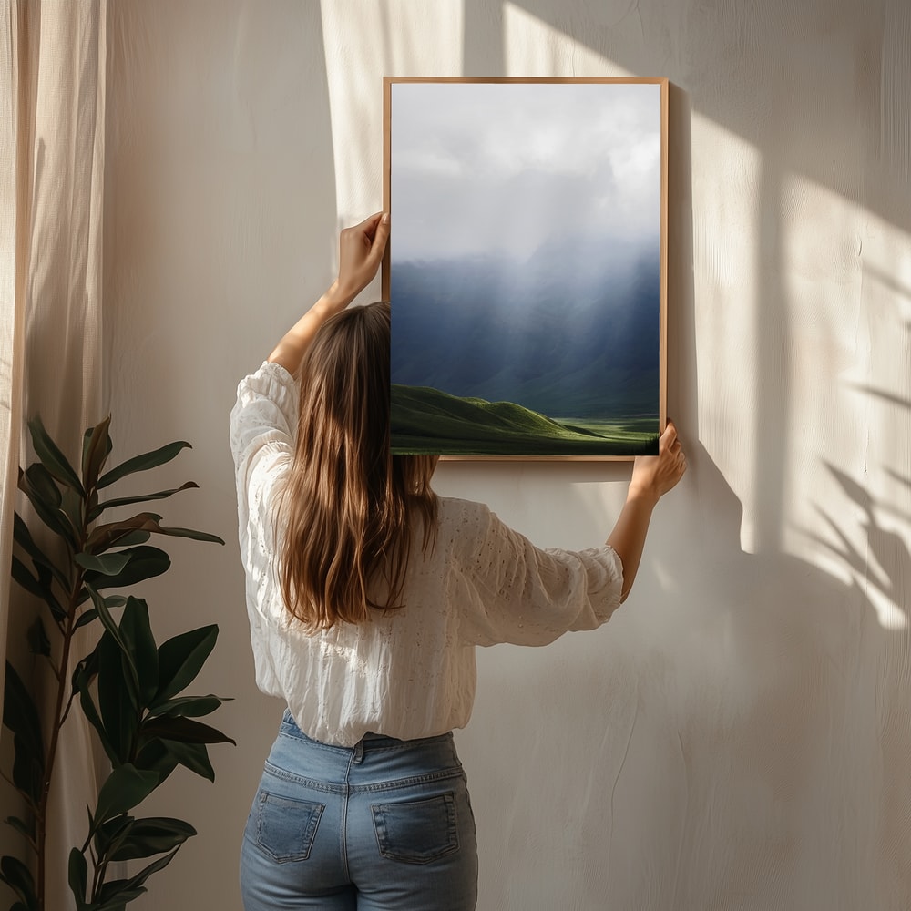 Misty Mountain Sunbeams Poster