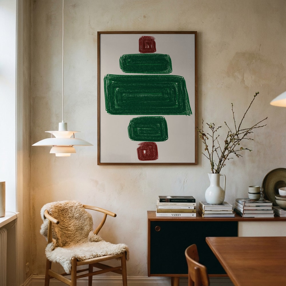 Abstrakta staplade block Poster