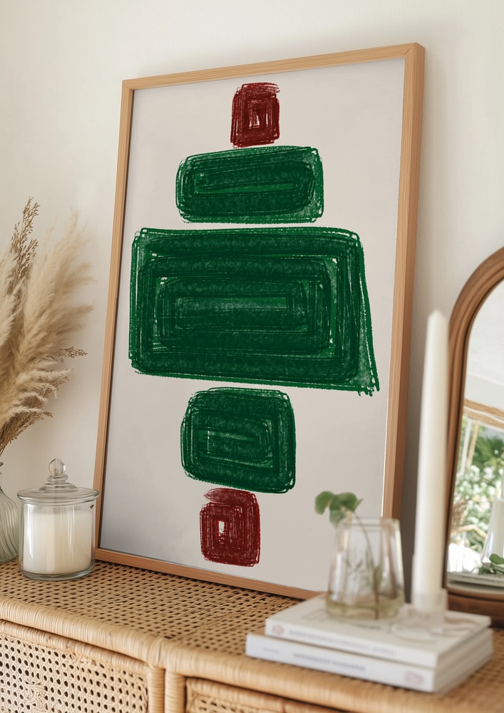 Abstrakta staplade block Poster