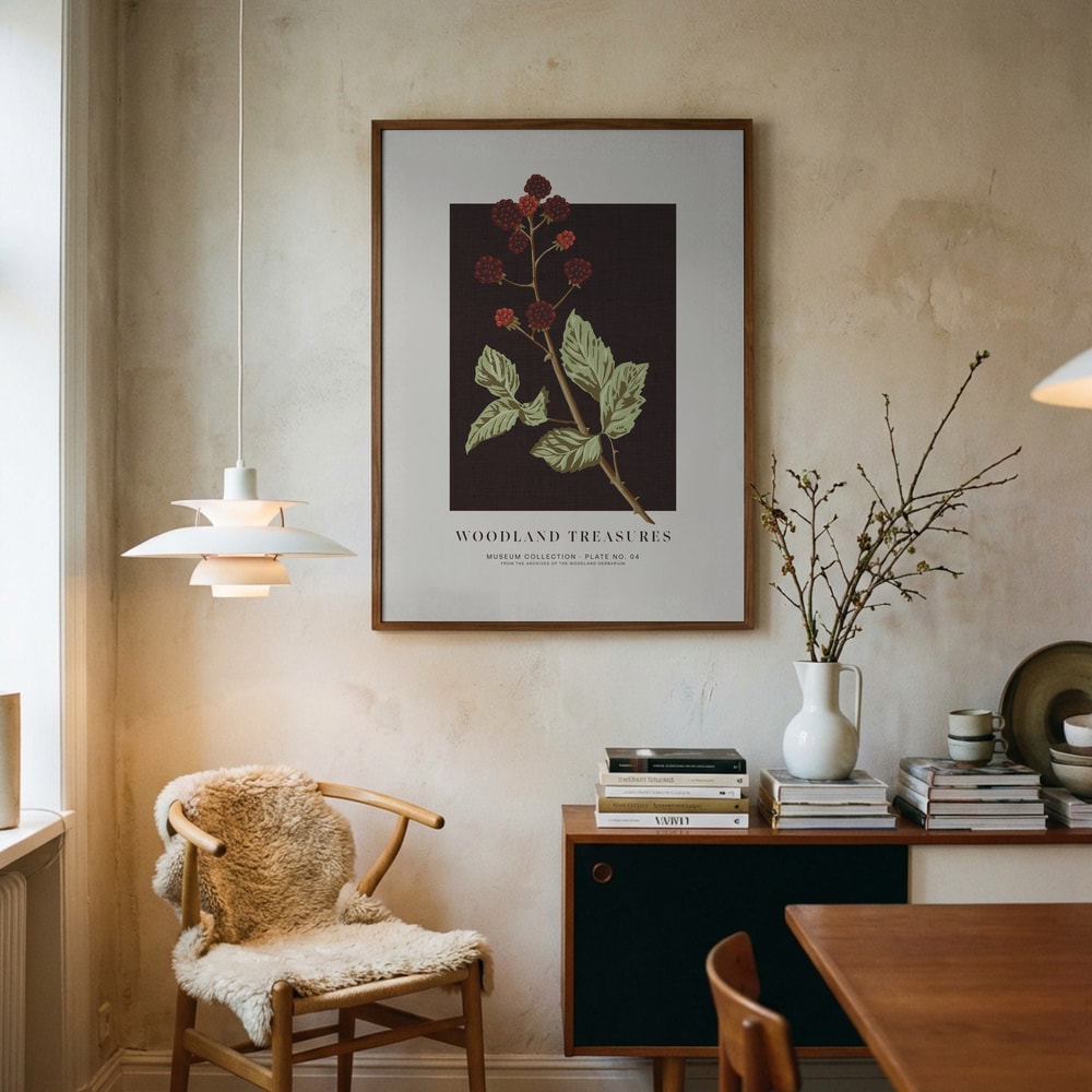 Botanisk björnbär från skogen Poster