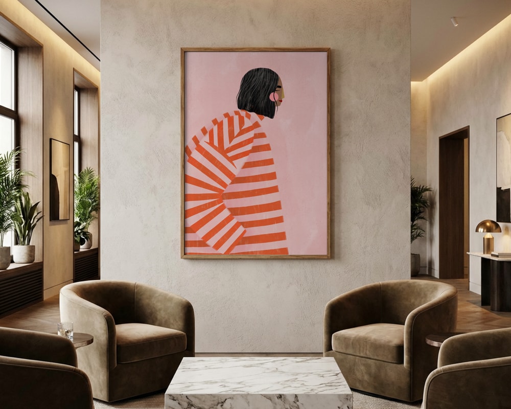 Woman in Stripes Poster