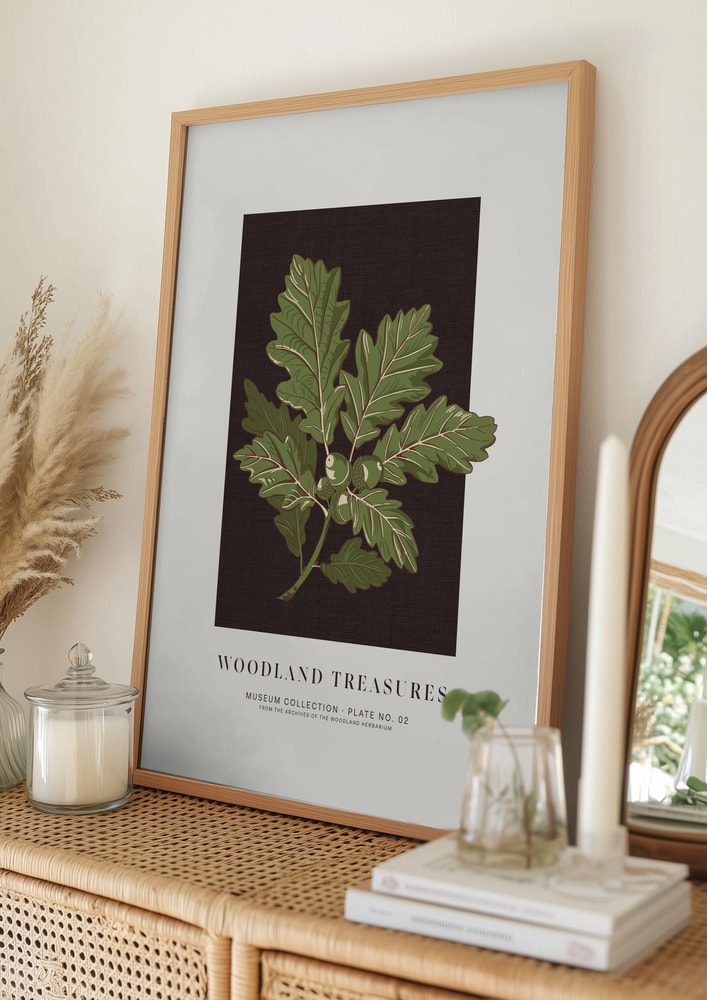 Plakat med agern fra skoveg