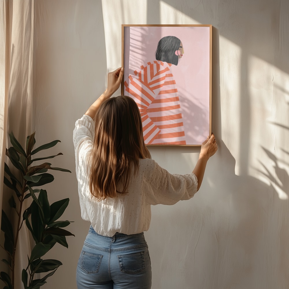 Woman in Stripes Poster