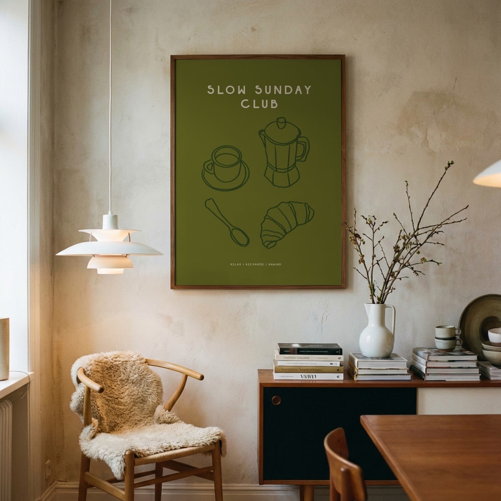 Affiche de matinée caféinée tranquille
