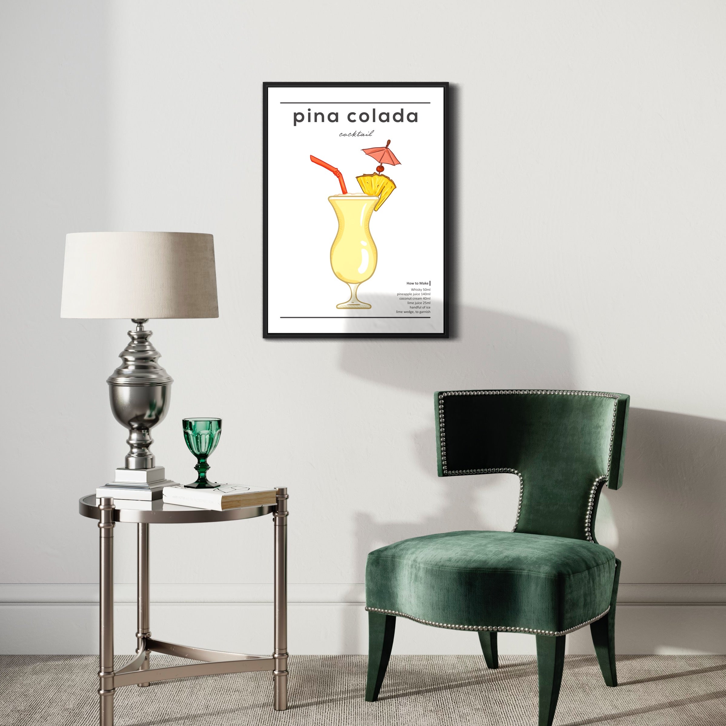 Pina Colada Cocktail Poster