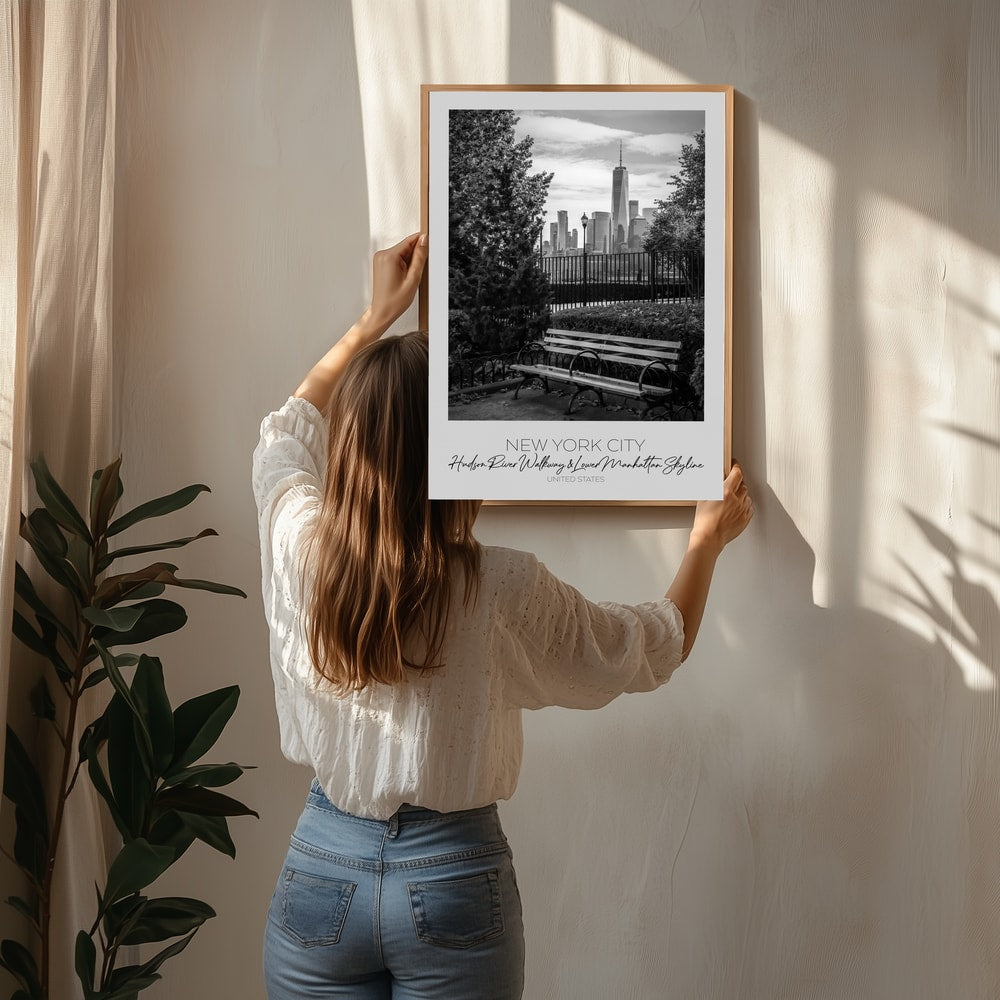 NYC Skyline Parkbænk Plakat