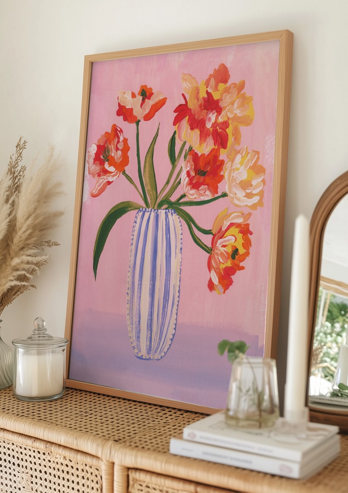 Levande tulpanvas Poster