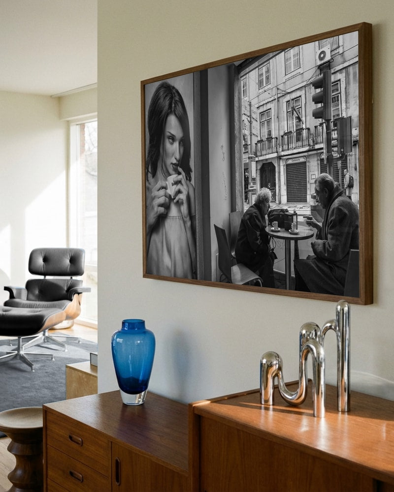 City Cafe Reflection Poster