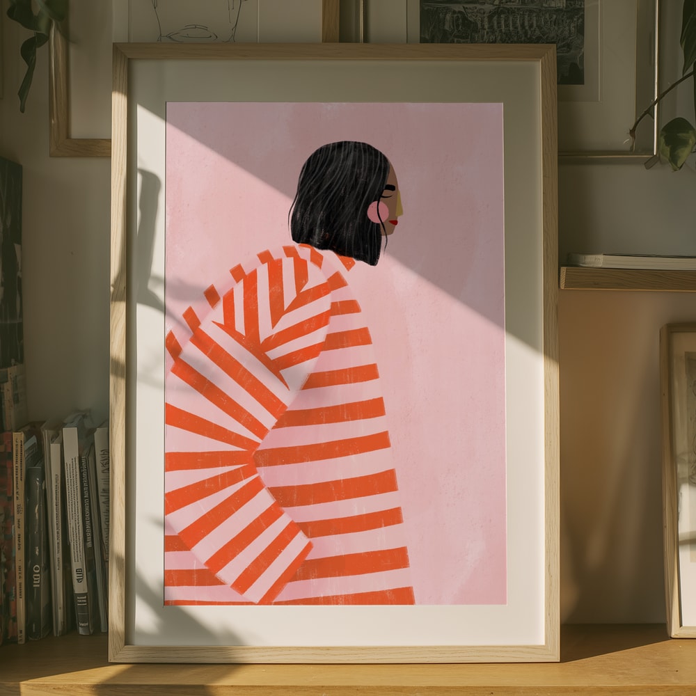 Woman in Stripes Poster