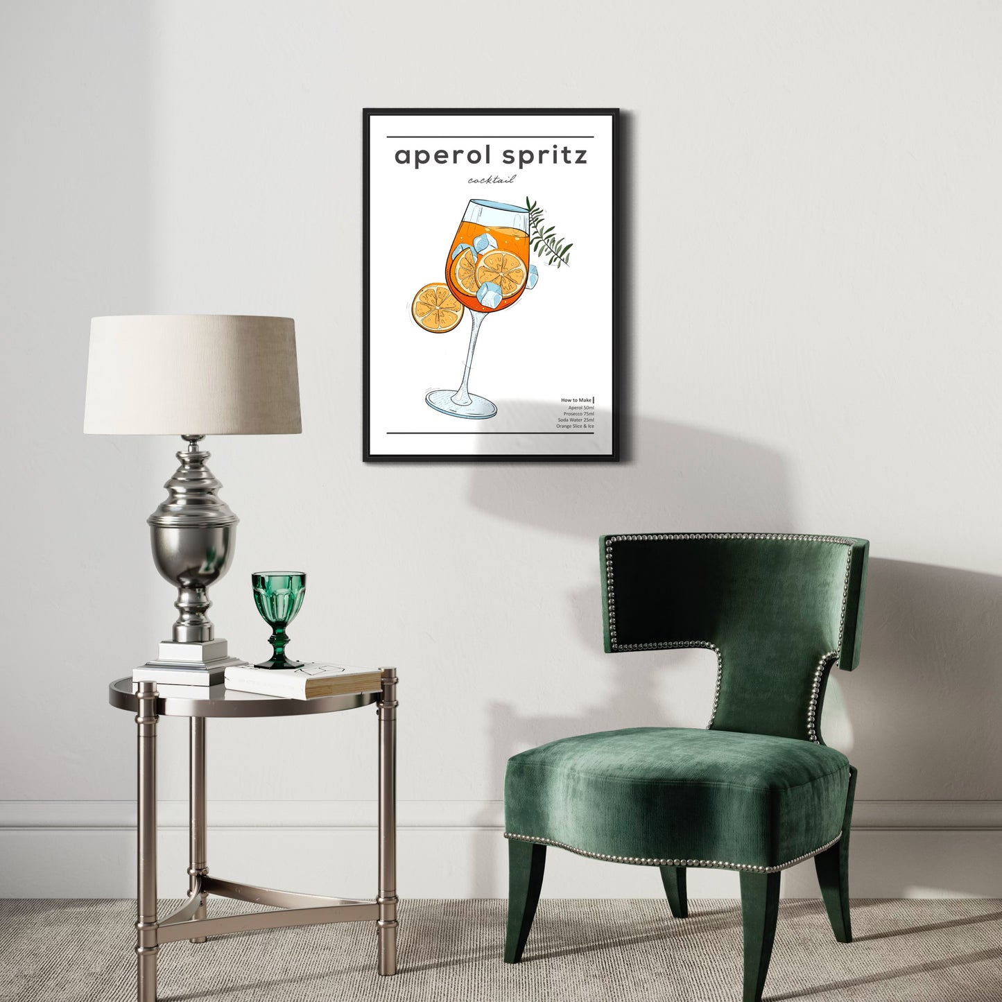 Aperol Spritz Cocktail Poster