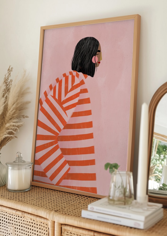 Woman in Stripes Poster