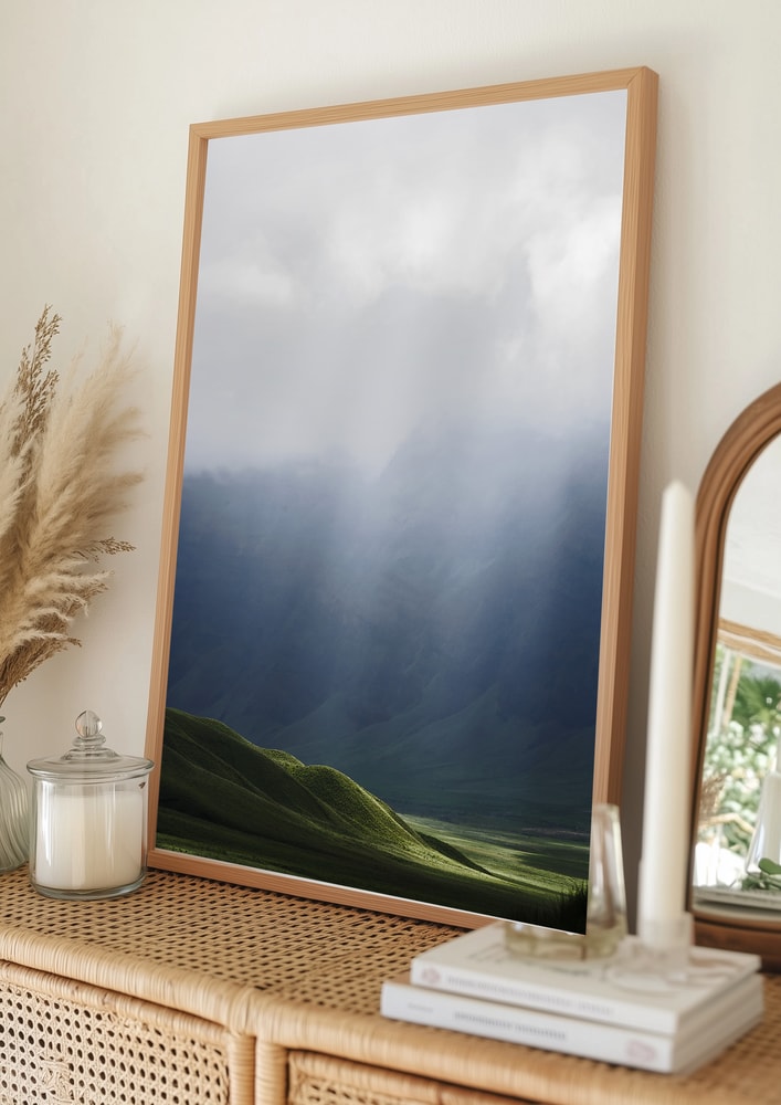 Misty Mountain Sunbeams Poster