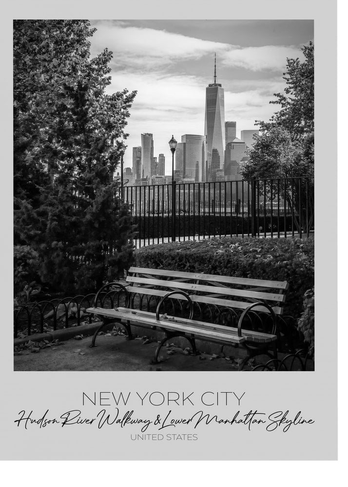 NYC Skyline Parkbænk Plakat