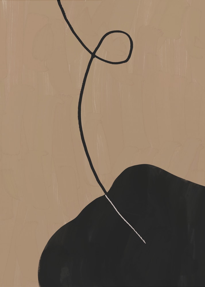 Minimalistisches Poster mit schwarzer Kurve