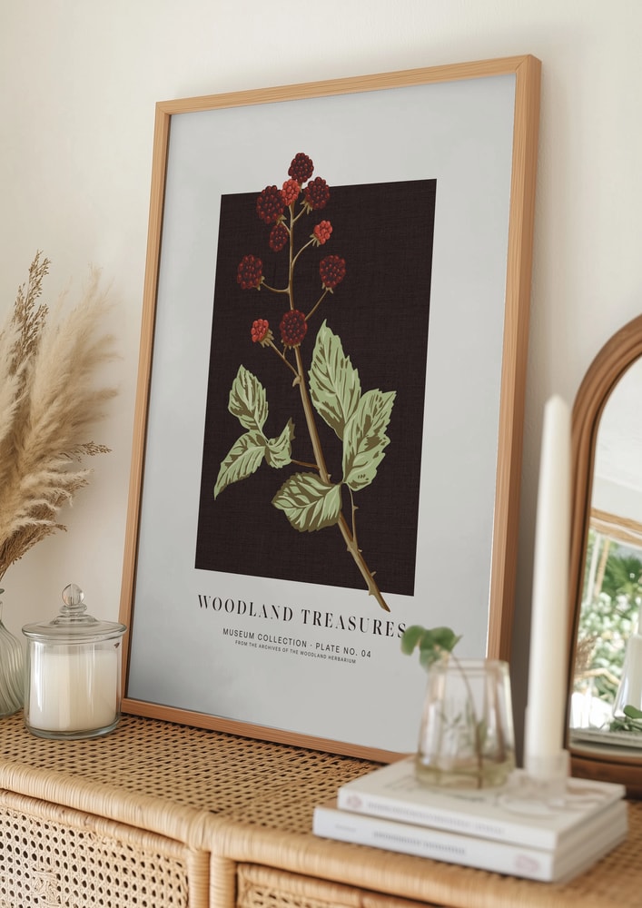 Botanisk björnbär från skogen Poster