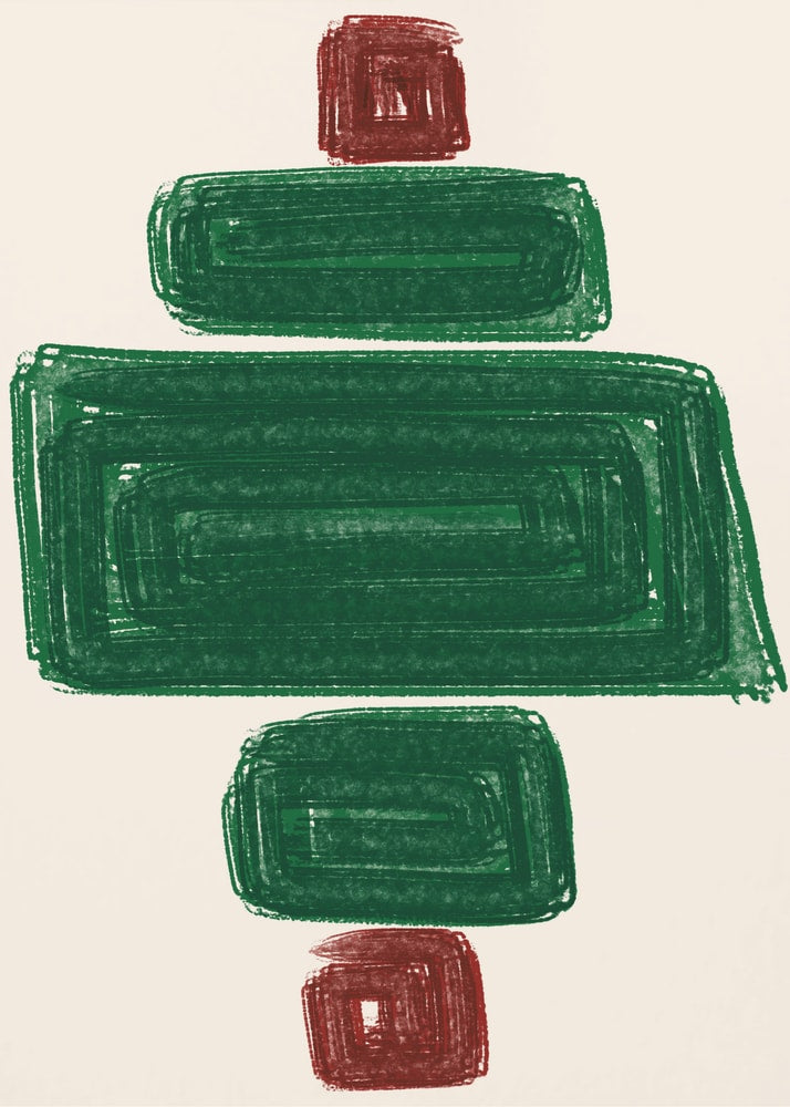 Abstrakta staplade block Poster