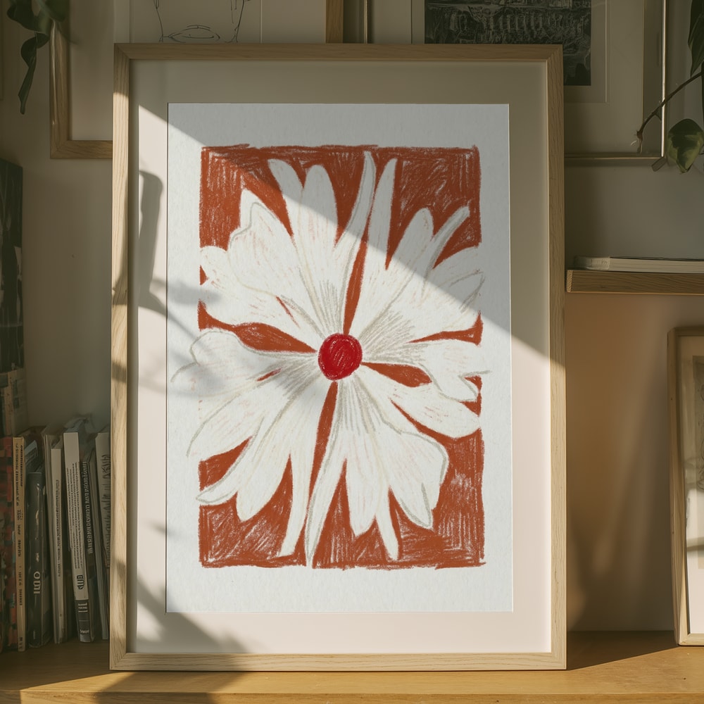 Rustic Daisy Illustration Poster