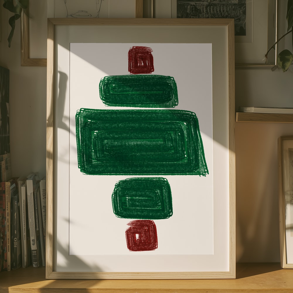 Abstrakta staplade block Poster