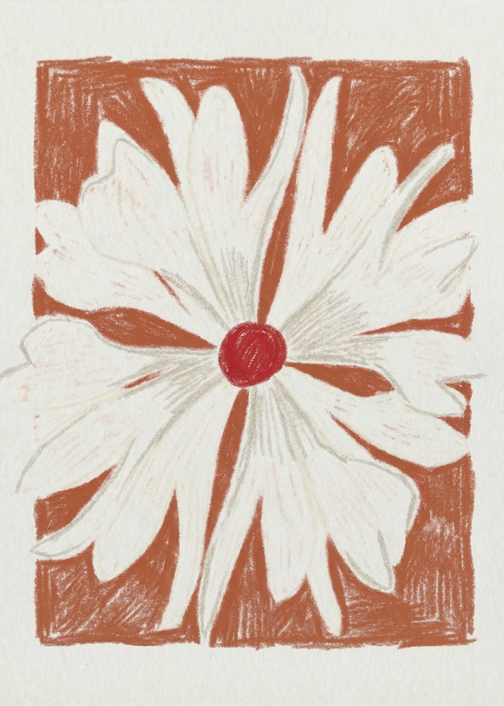 Rustic Daisy Illustration Poster