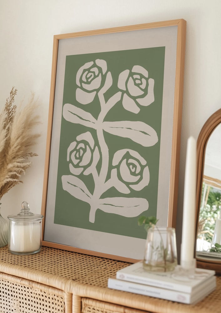  Gröna botaniska rosor Poster