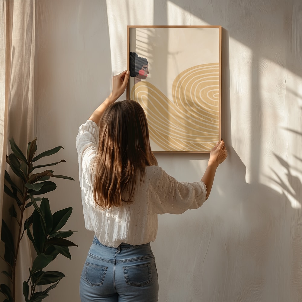Woman Golden Waves Poster