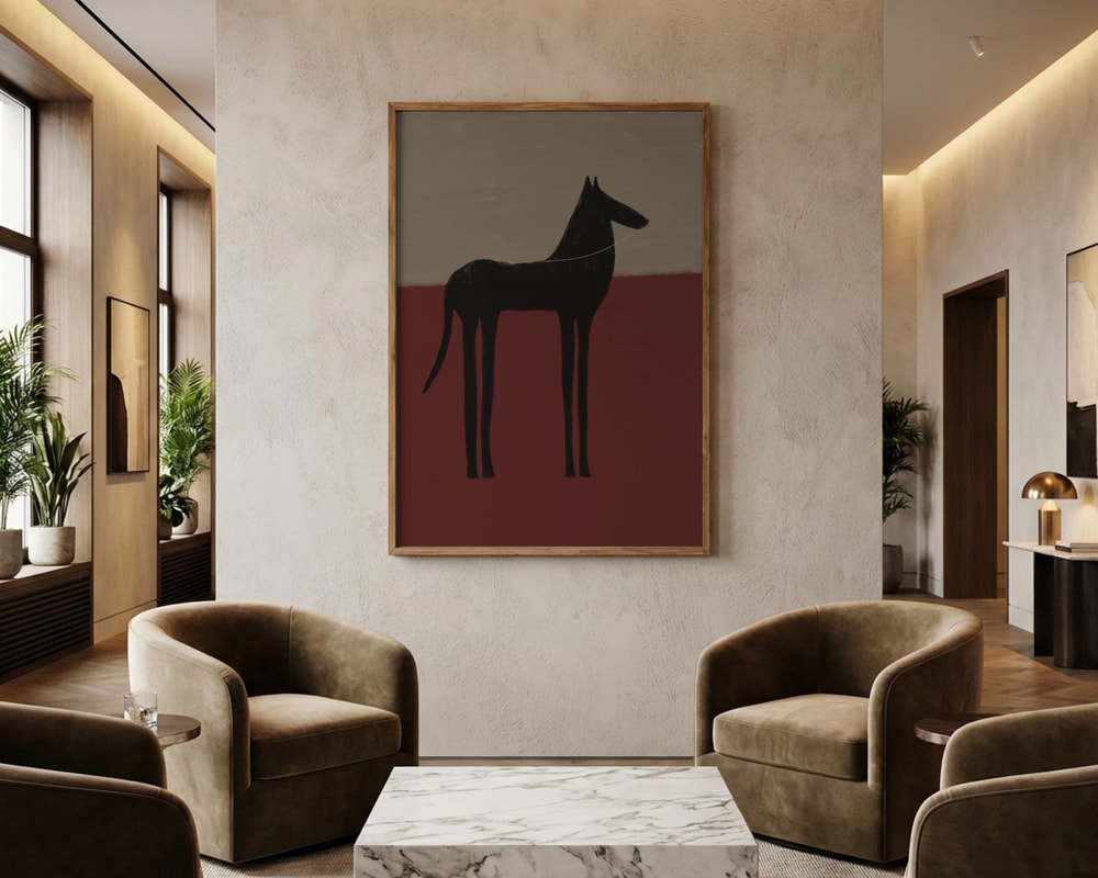 Abstract Black Horse Poster