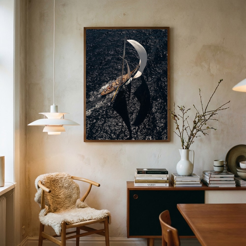 Sailing Ocean Shadows Poster