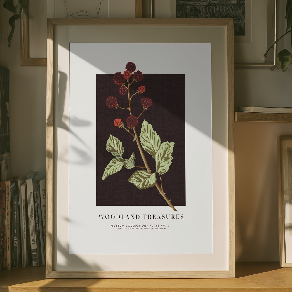 Botanisk björnbär från skogen Poster