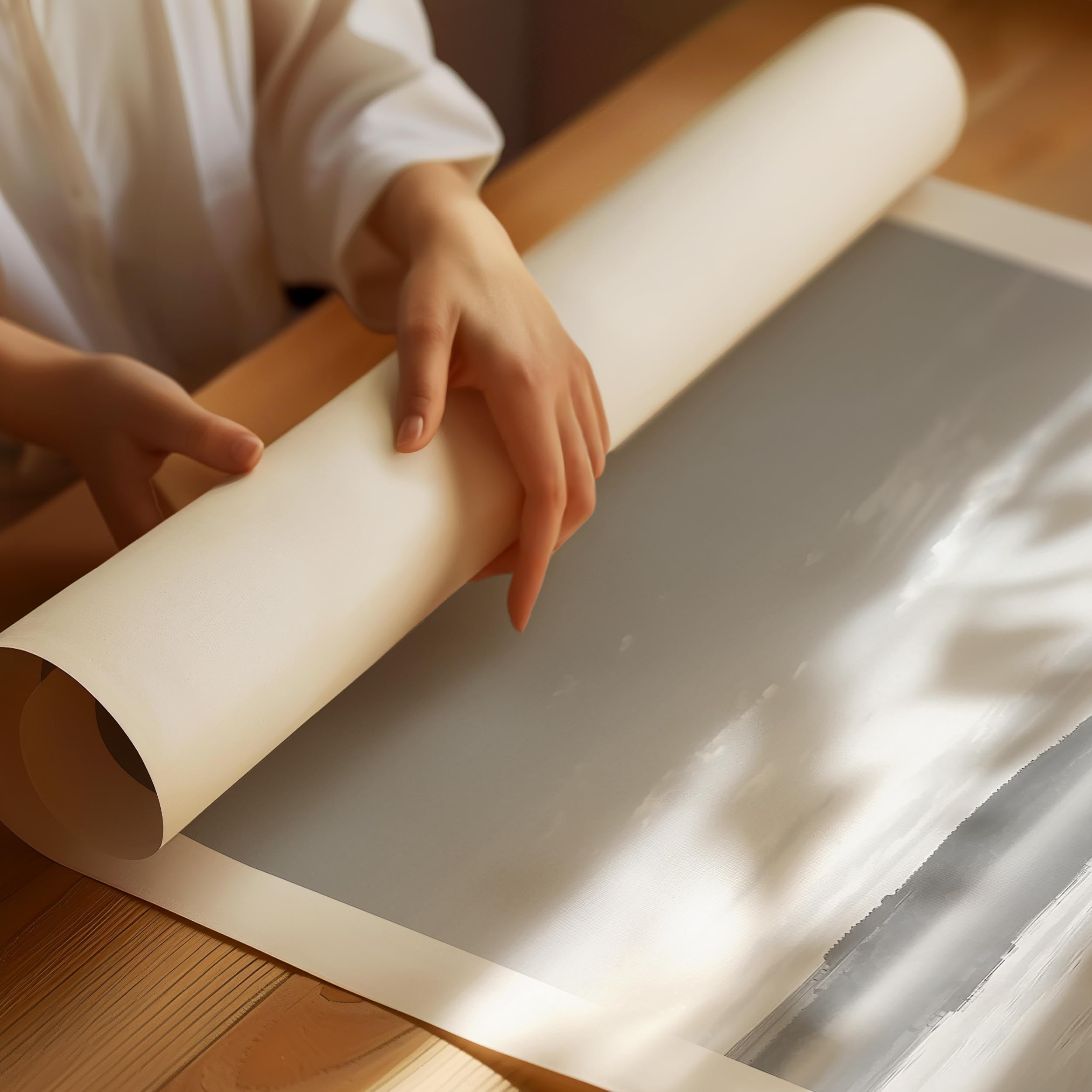 Minimalistisk svart och vit båt Poster