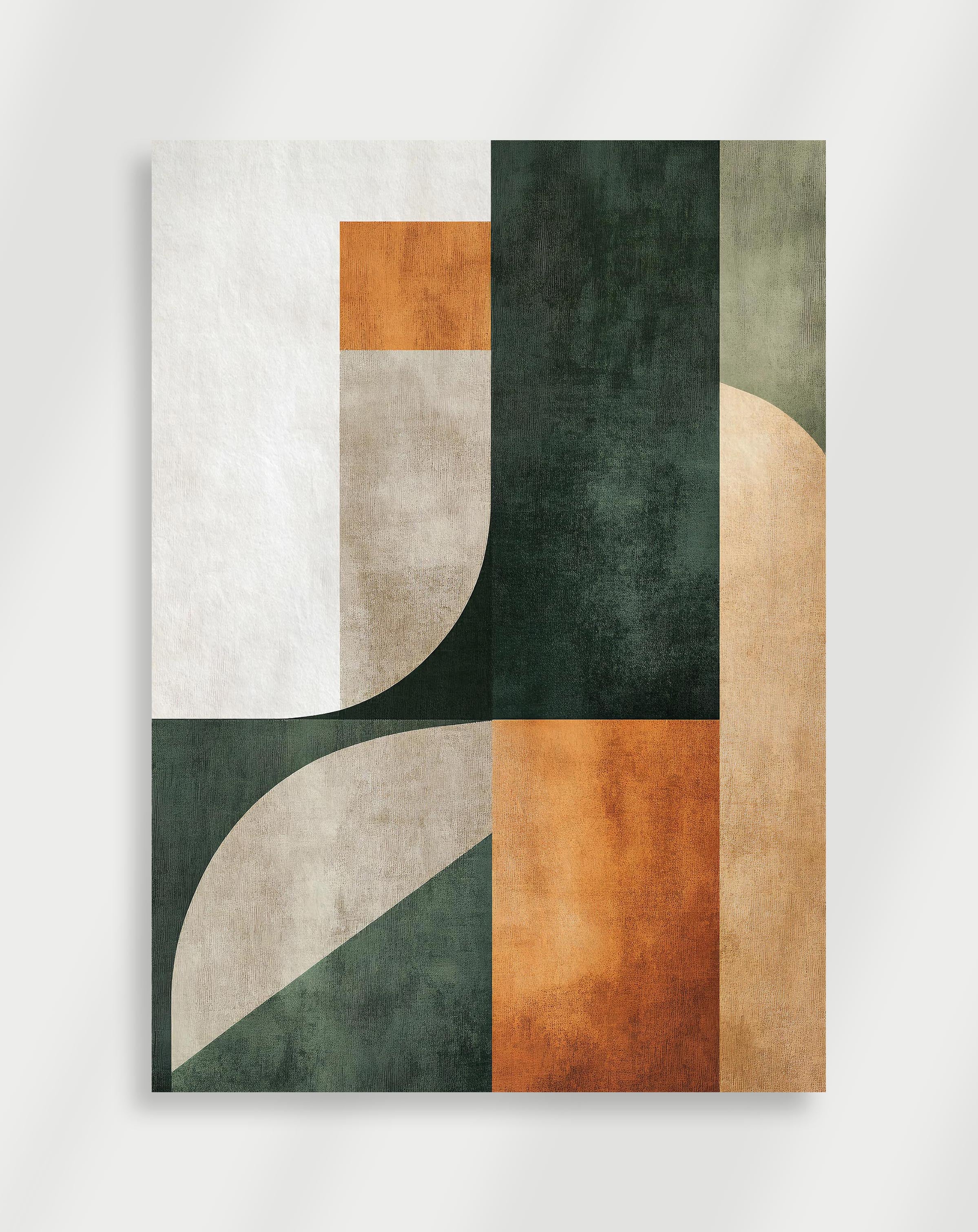 Abstrakt orange och grön Poster