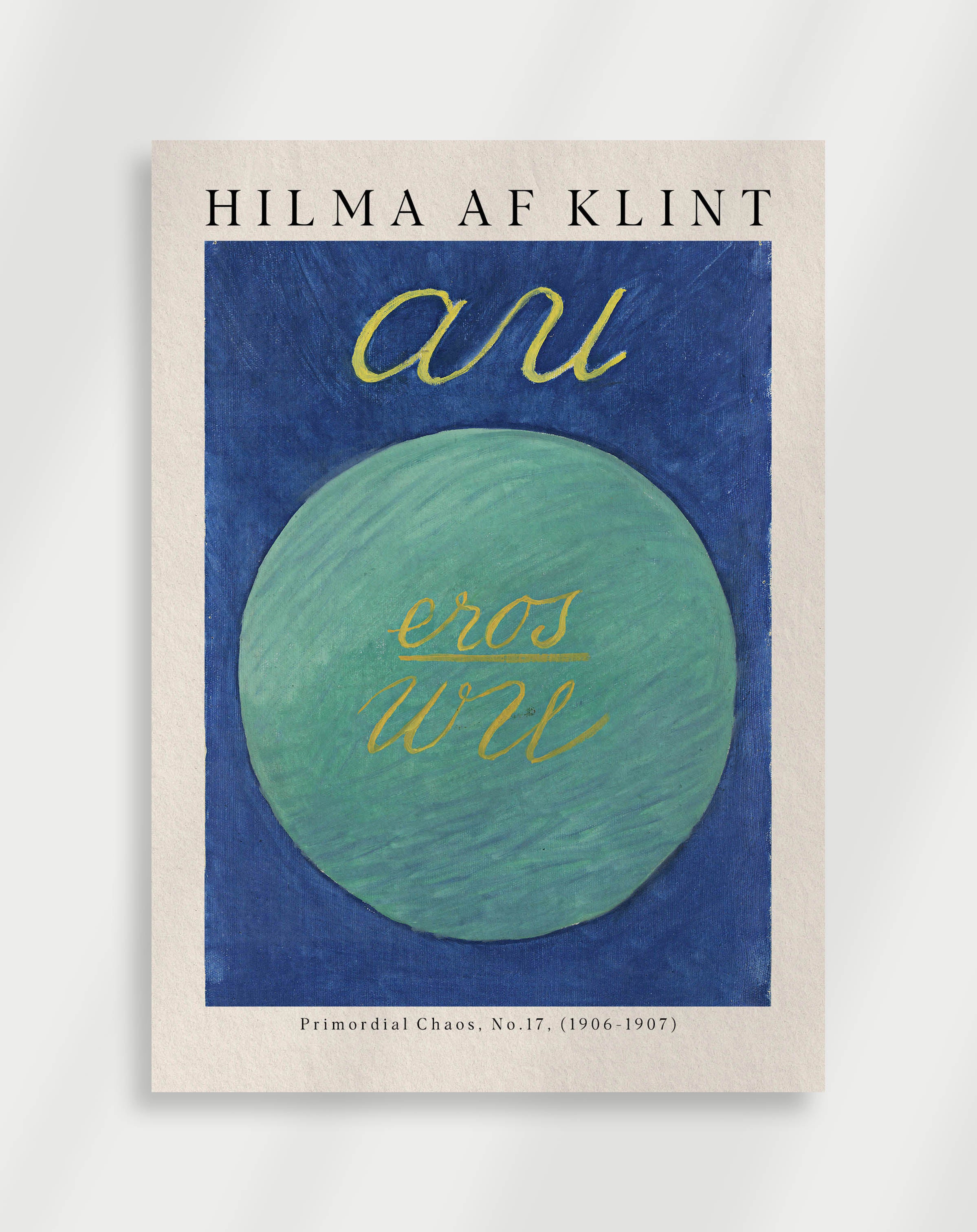 Structured abstract artwork with symbolic geometry from Primordial Chaos No.17 by Hilma af Klint