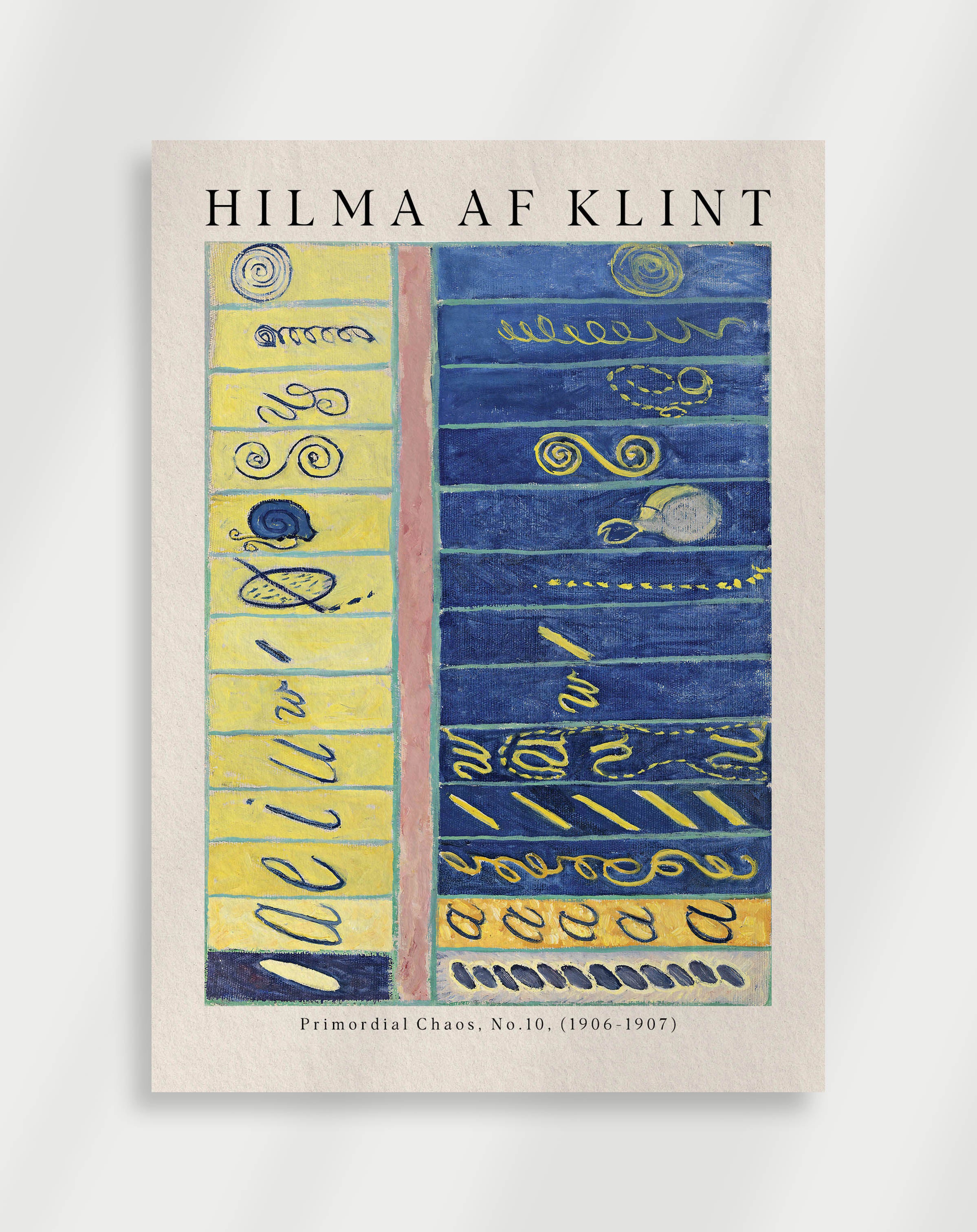 Spiritual abstract design with structured forms from Primordial Chaos No.10 by Hilma af Klint