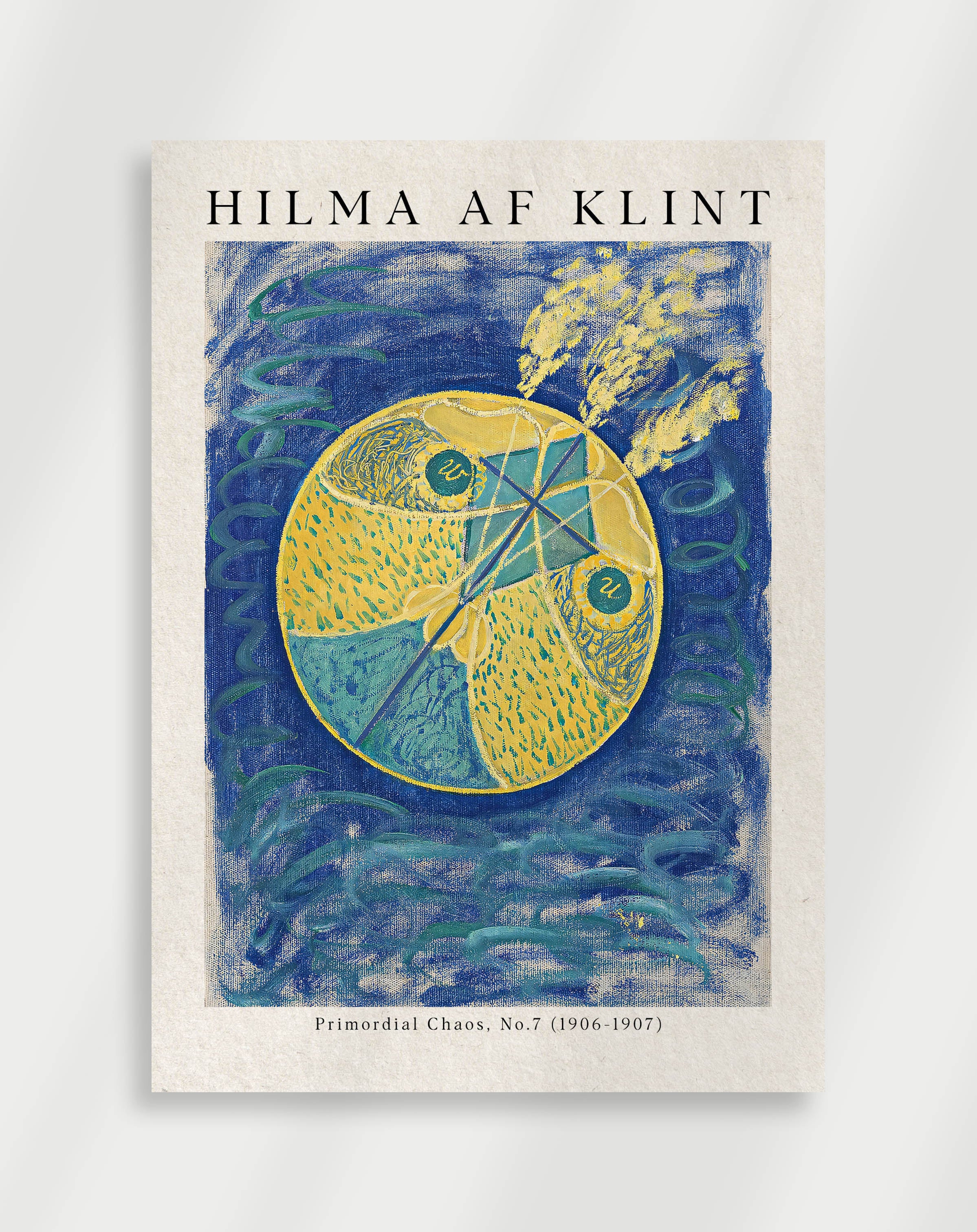 Abstract artwork with symbolic geometry from Primordial Chaos No.7 by Hilma af Klint