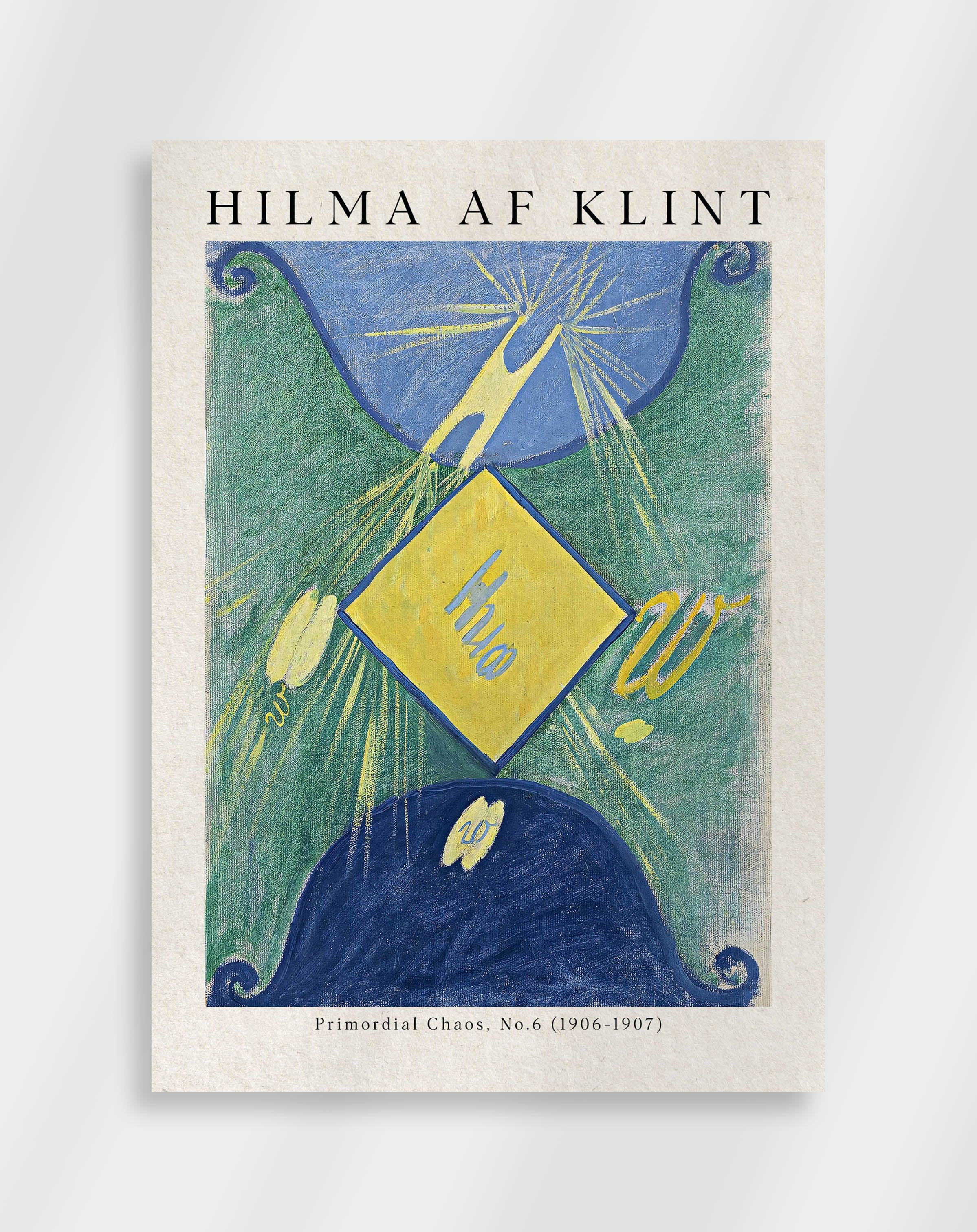Structured abstract composition with geometric elements from Primordial Chaos No.6 by Hilma af Klint